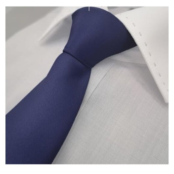 Zeafrog Mens Navy Blue Tie In Black Gift Box - Picture 2 of 5